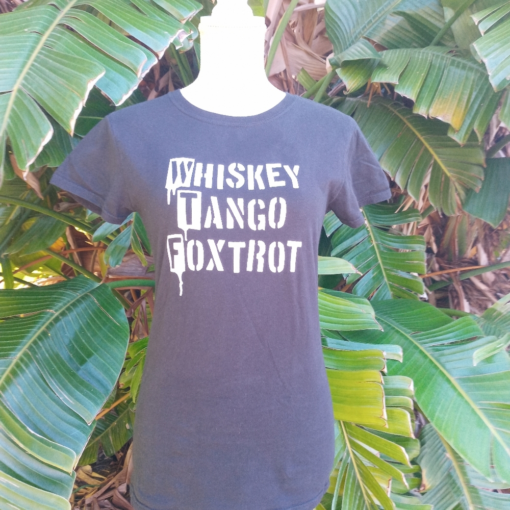 WTF?! Whiskey Tango Foxtrot Black T-shirt